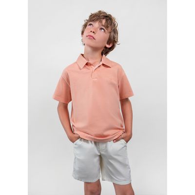 CORAL POLO TOP SHORT SLEEVE OVERDYED / 6177-331