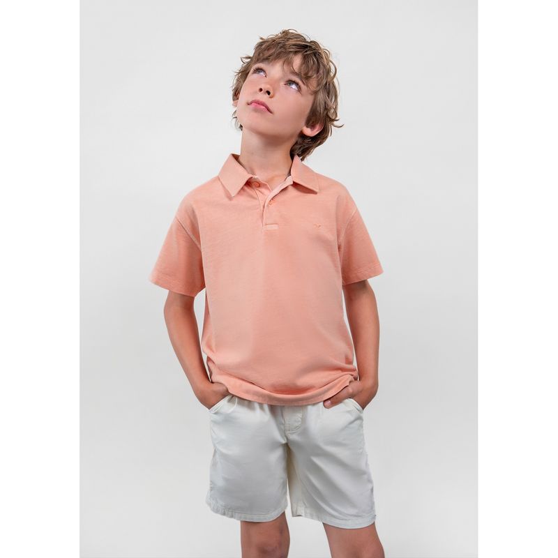 CORAL POLO TOP SHORT SLEEVE OVERDYED / 6177-331