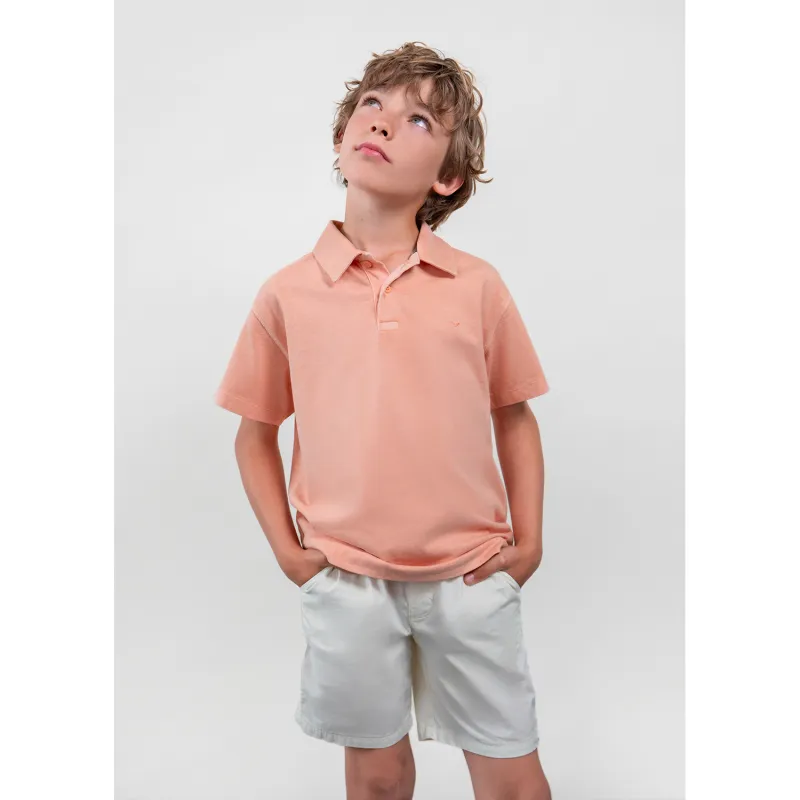 CORAL POLO TOP SHORT SLEEVE OVERDYED / 6177-331