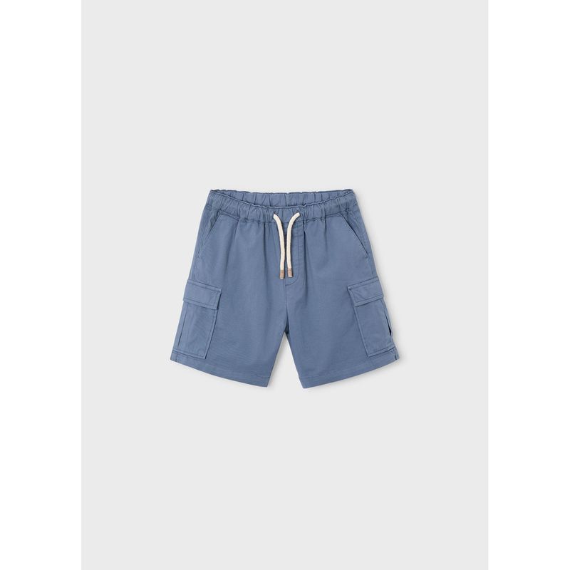 GREY BLUE CARGO SHORT CHINO ELASTIC WAIST / 6226-405