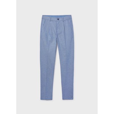 INDIGO BLUE LINEN PANT CHINO TAILORING / 6562-017