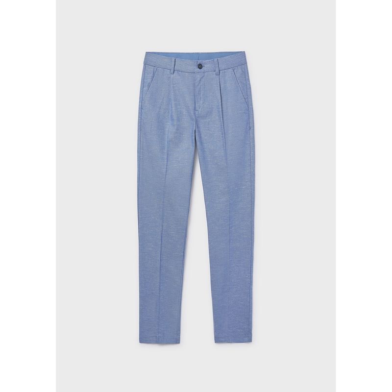 INDIGO BLUE LINEN PANT CHINO TAILORING / 6562-017