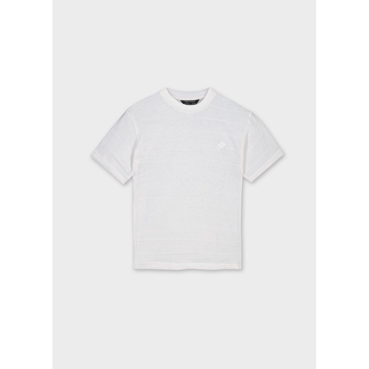 CREAM KNIT TSHIRT SHORT SLEEVE STRIPE EFFECT / 6029-010