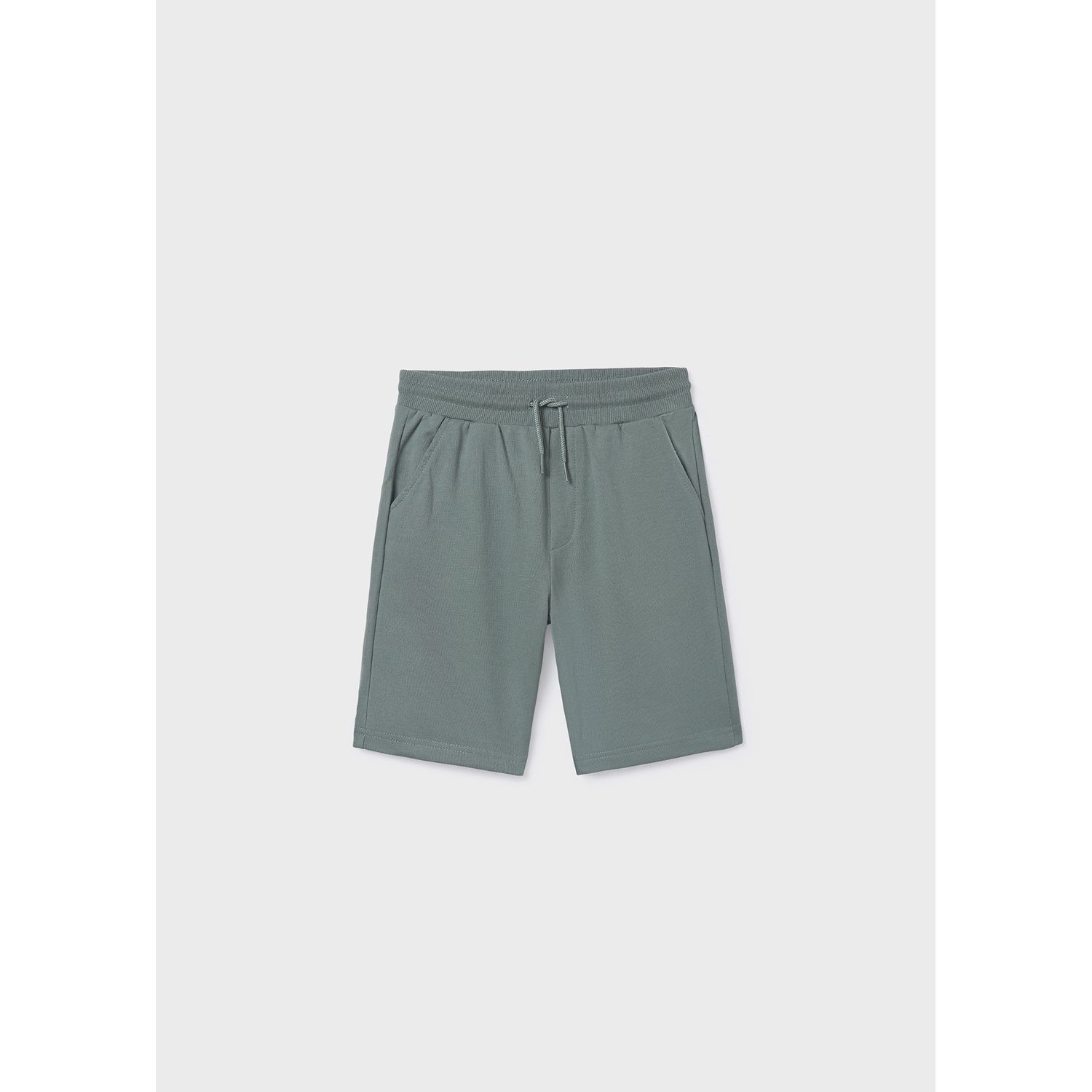 GREEN FLEECE SHORTS 2POCKETS ELASTIC WAIST / 600-047