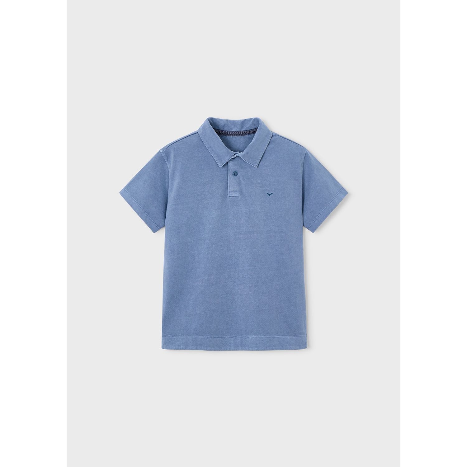 GREY BLUE POLO TOP SHORT SLEEVE OVERDYED / 6177-405