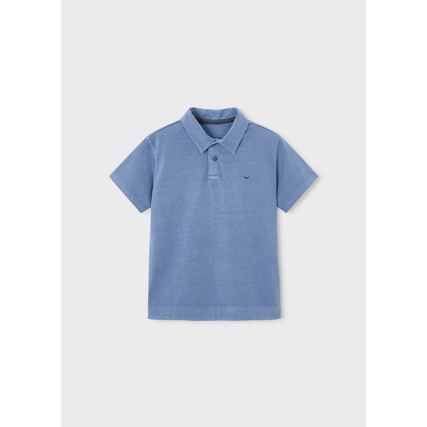 GREY BLUE POLO TOP SHORT SLEEVE OVERDYED / 6177-405