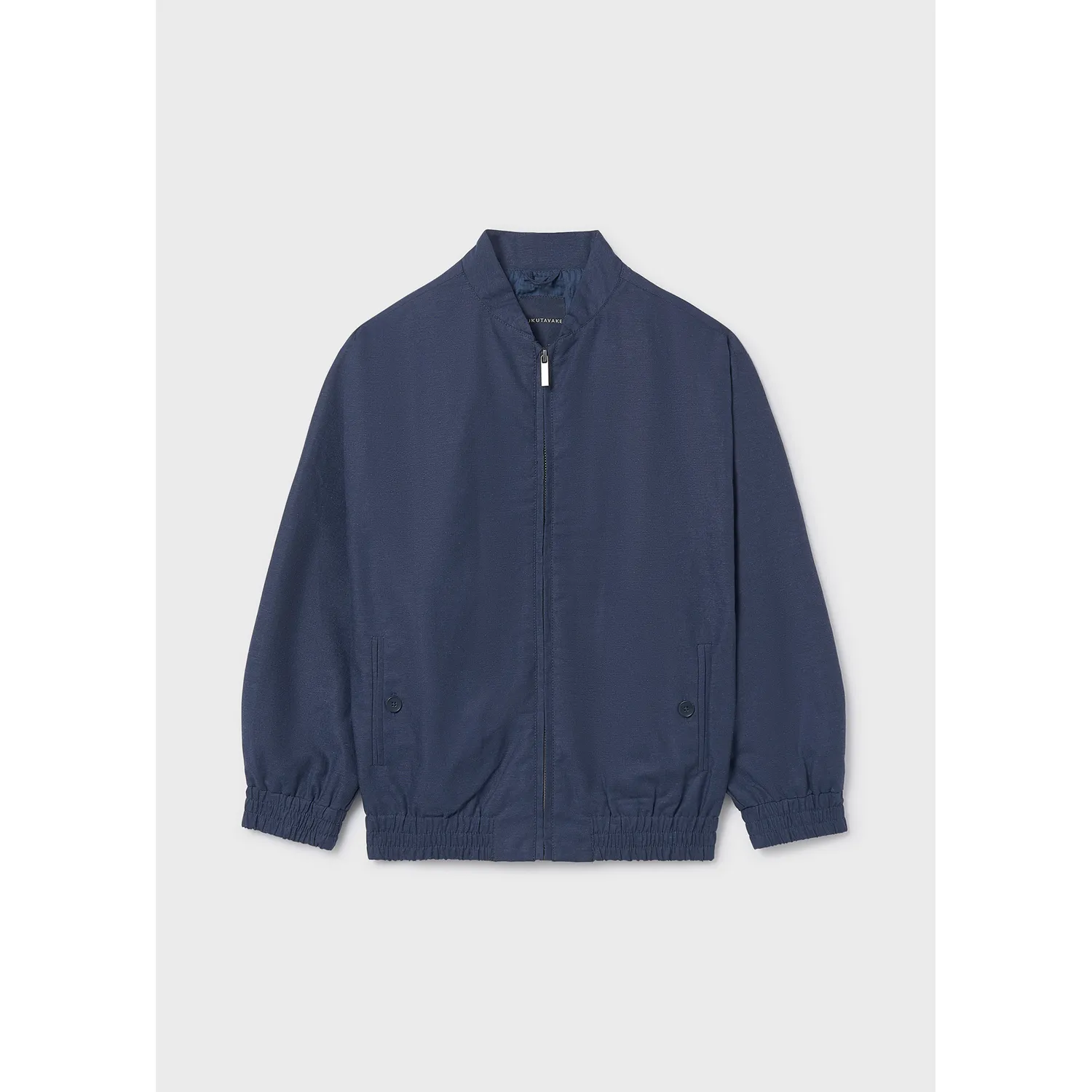 NAVY BOMBER LINEN JACKET ZIP CLOSURE / 6414-018 NAVY BOMBER LINEN JACKET ZIP CLOSURE / 6414-018