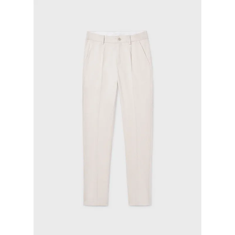 BEIGE LINEN PANT CHINO TAILORING / 6562-016