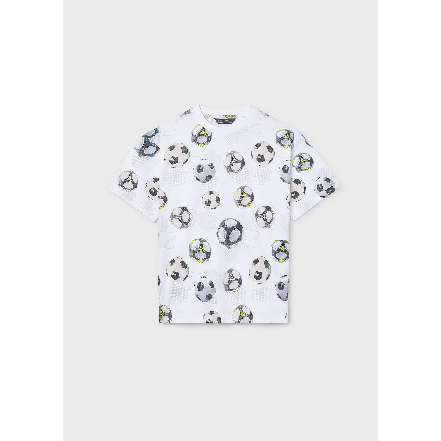 CREAM TSHIRT SOCCER BALL PRINT SHORT SLEEVE / 6038-039