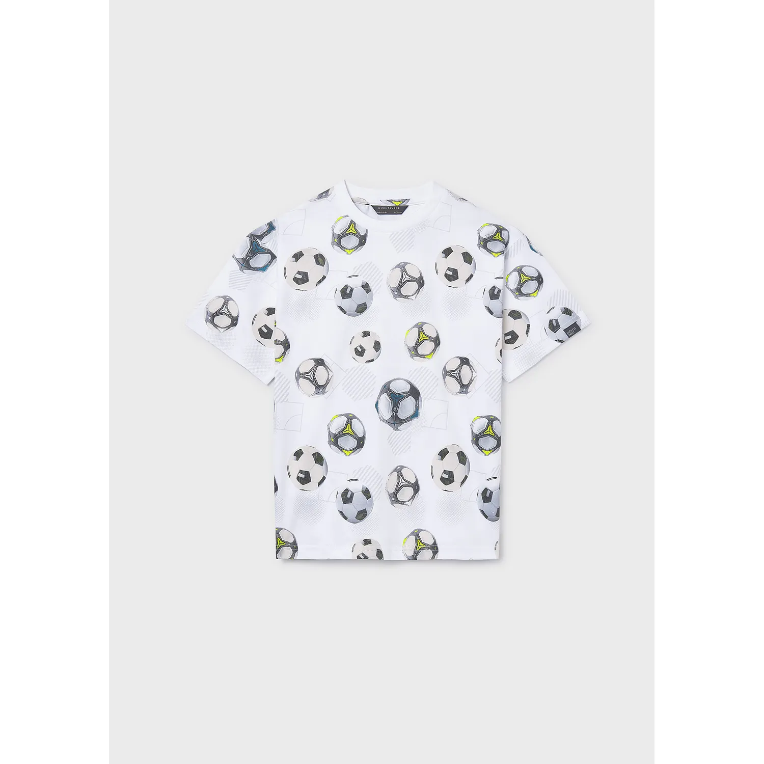 CREAM TSHIRT SOCCER BALL PRINT SHORT SLEEVE / 6038-039