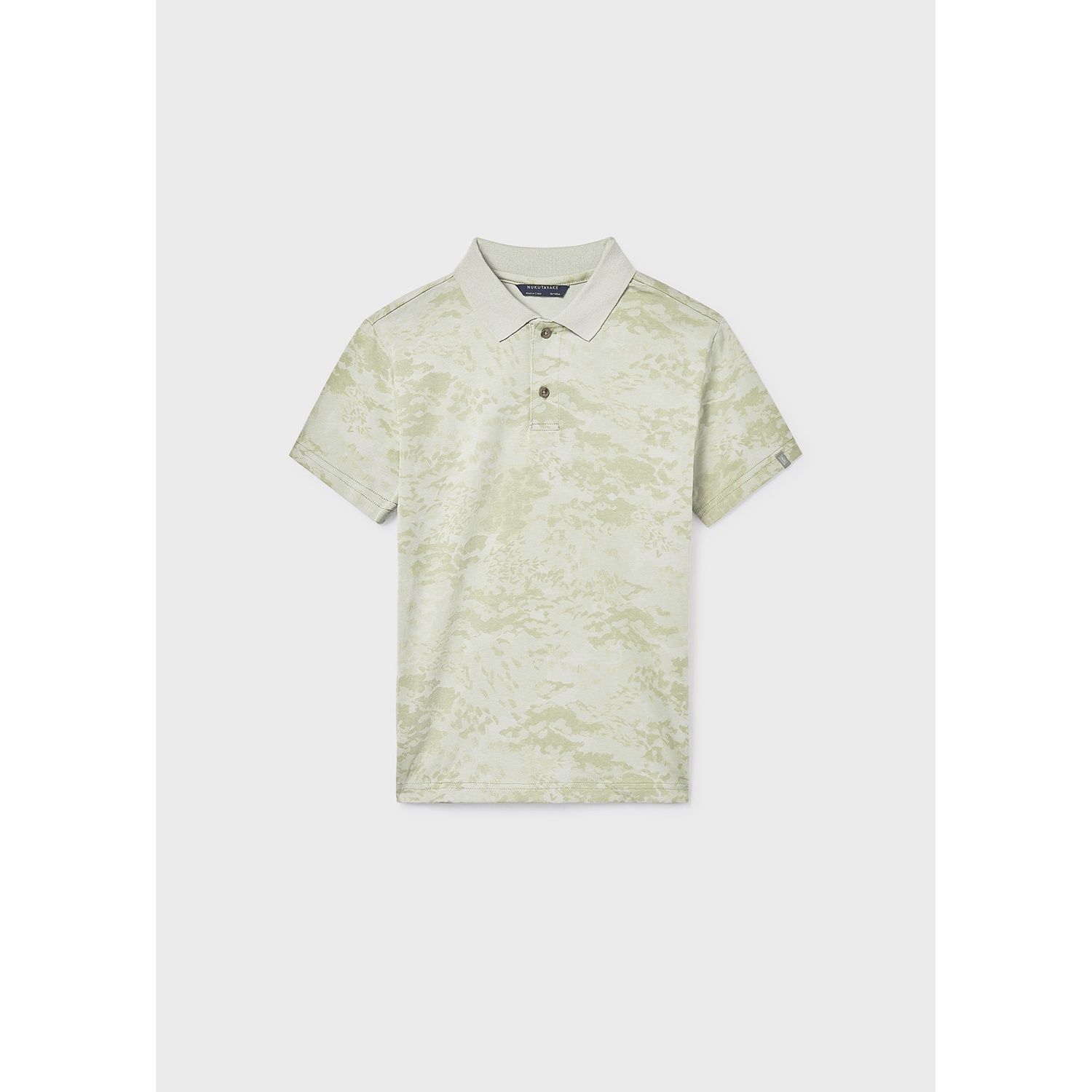 GREEN PRINTED POLO TOP SHORT SLEEVE / 6169-073
