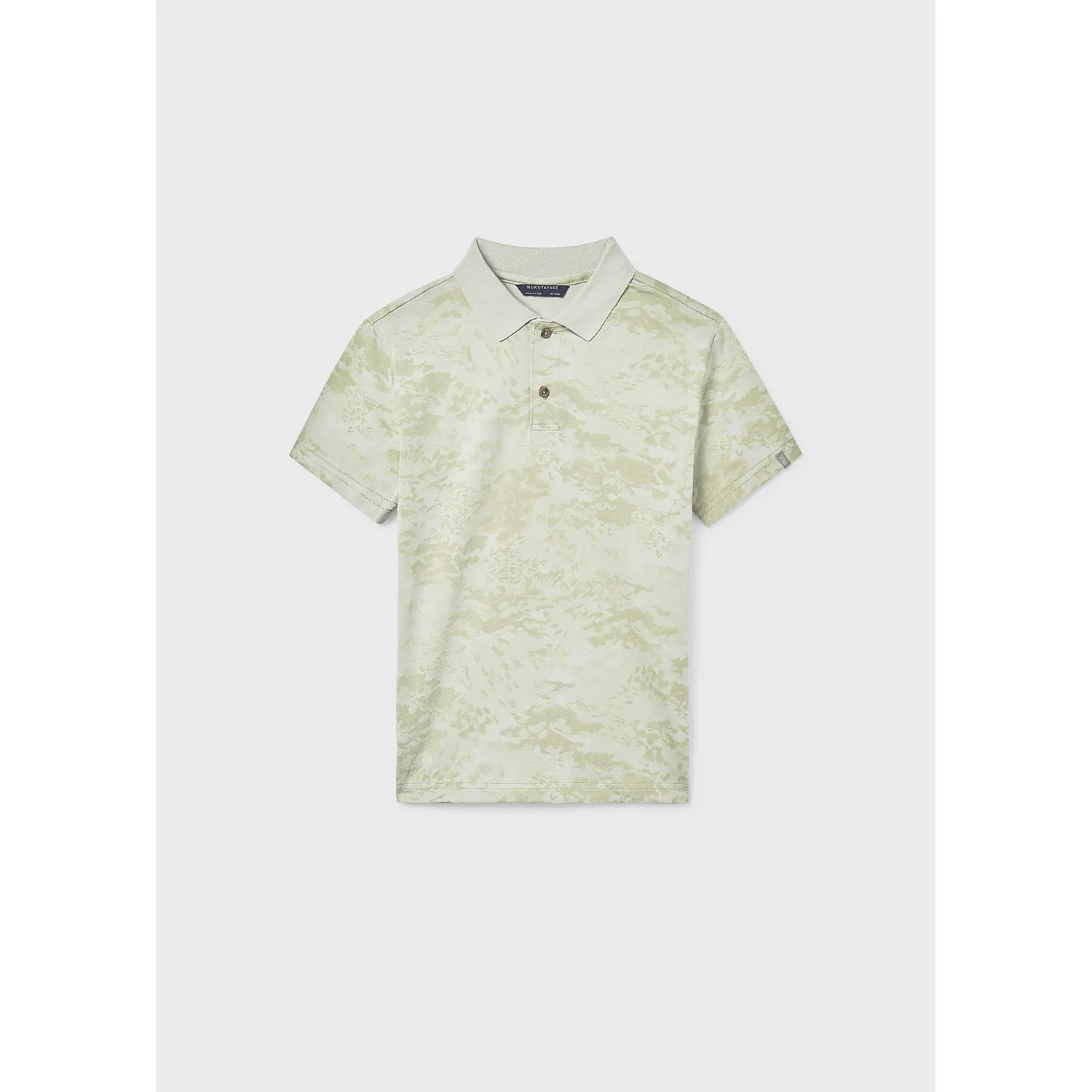 GREEN PRINTED POLO TOP SHORT SLEEVE / 6169-073