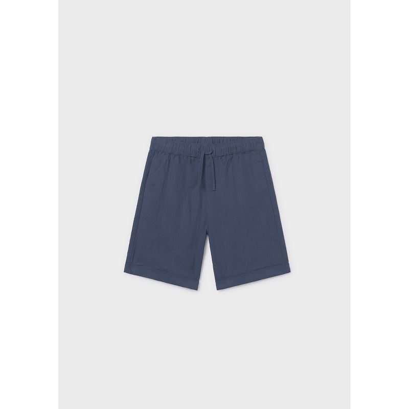 NAVY SHORT ELASTIC WAIST & CUFF LINEN / 6215-077