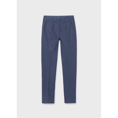 NAVY LINEN PANT CHINO TAILORING / 6562-018