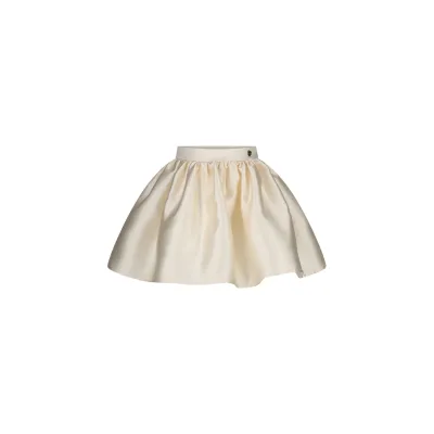 CREAM PLEATED SKIRT TAFFETTA / C511-5730-007