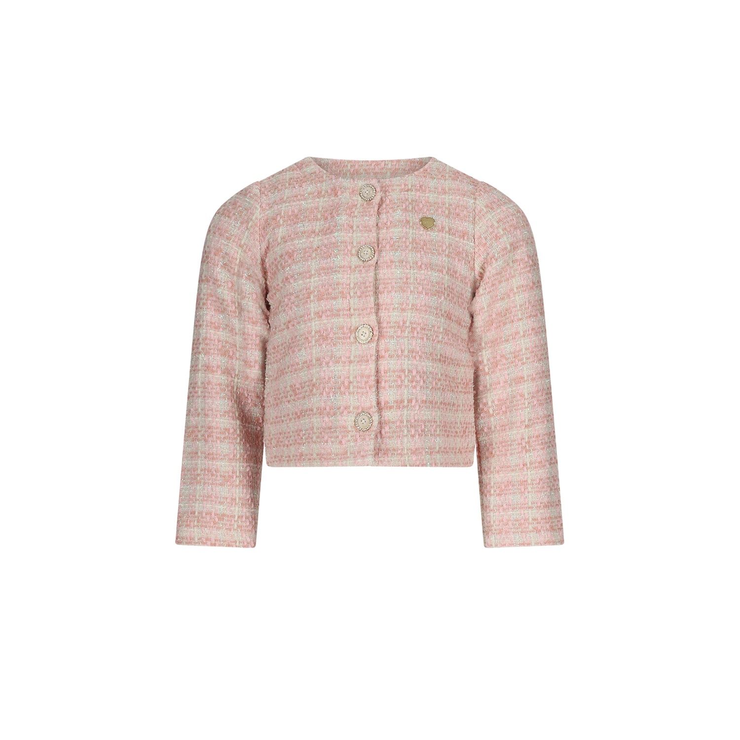 PINK TWEED JACKET RHINESTONE BUTTONS / C511-5145-228