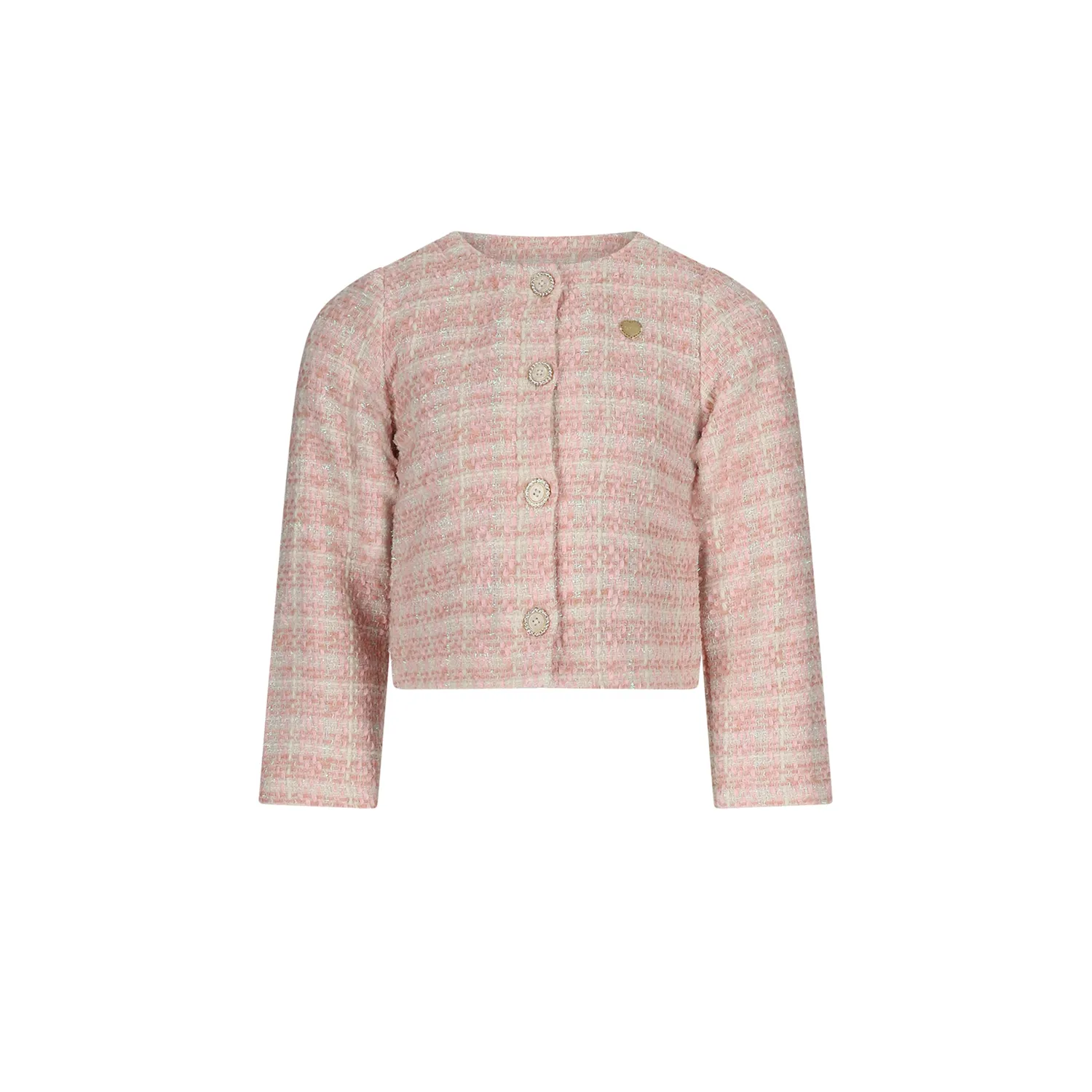 PINK TWEED JACKET RHINESTONE BUTTONS / C511-5145-228