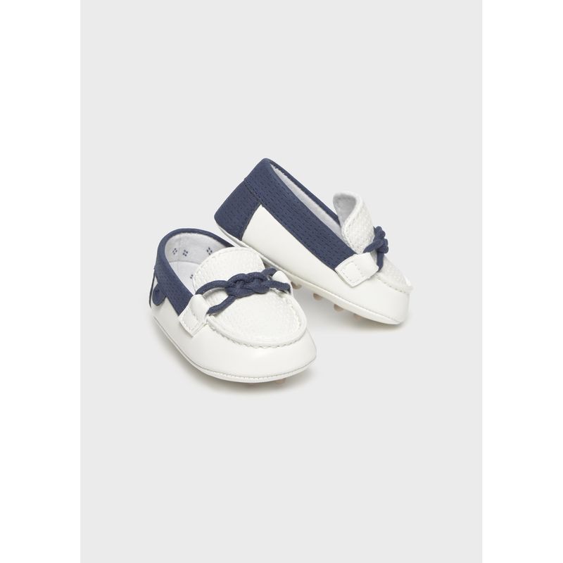 WHITE-NAVY SHOE MOCCASINS / 9083-094