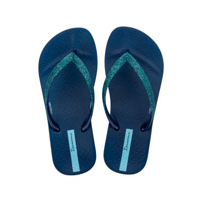 DARK BLUE THONG SANDAL GLITTER STRAPS / 83141-BQ709