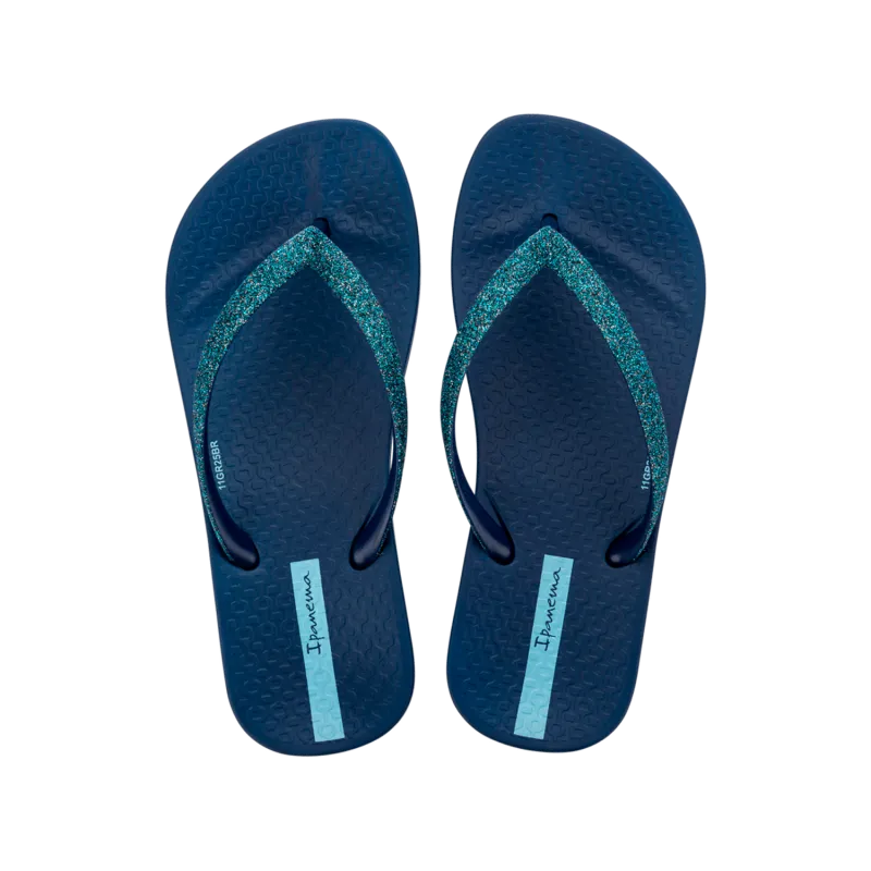 DARK BLUE THONG SANDAL GLITTER STRAPS / 83141-BQ709