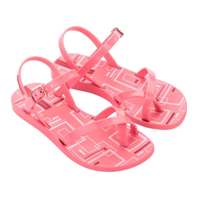PINK SANDAL RED TRIM RUBBER SOLE / 83534-BL774