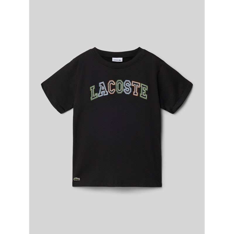 BLACK TSHIRT SHORT SLEEVE LACOSTE EMBROIDERY MCL / 94785-K96