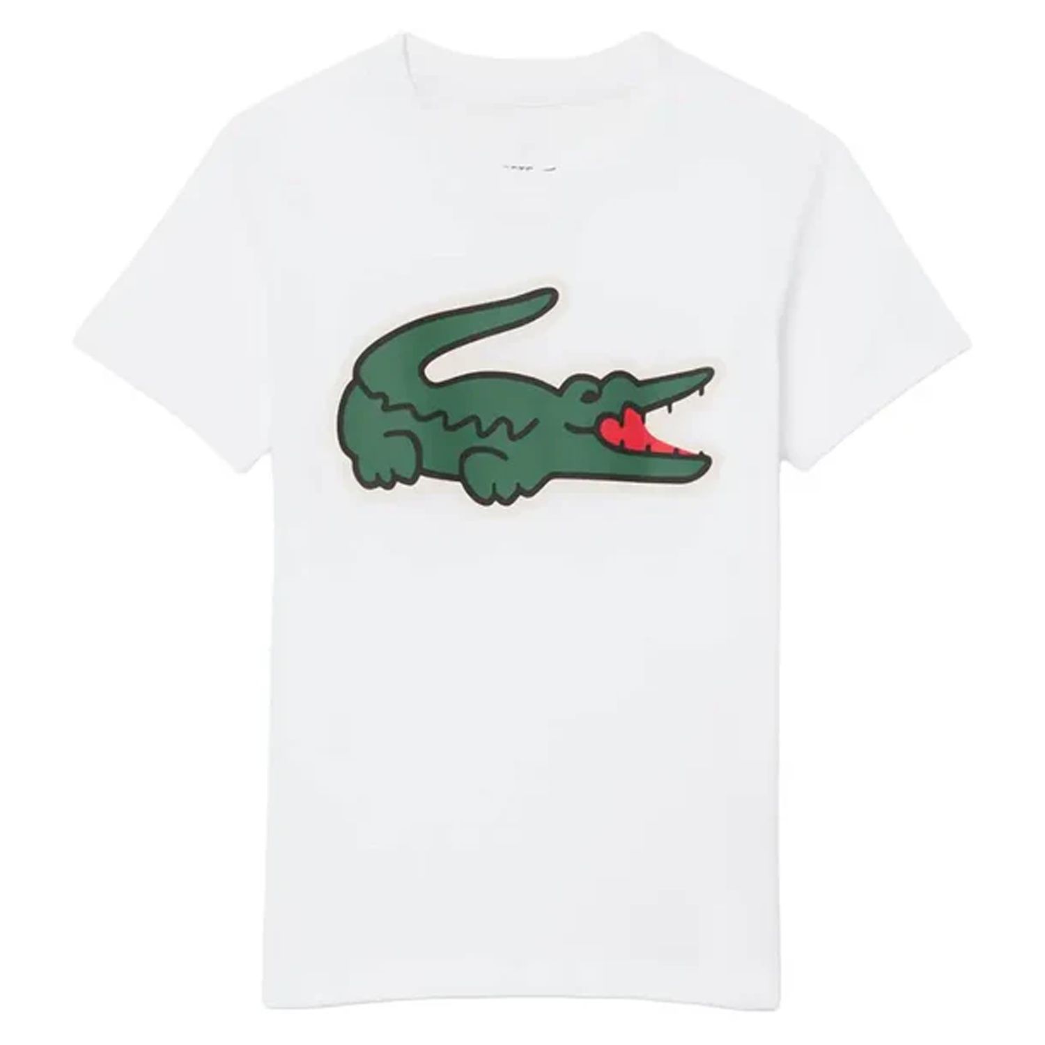 WHITE TSHIRT SHORT SLEEVE GREEN ALIGATOR PRINT / 947234-WLB