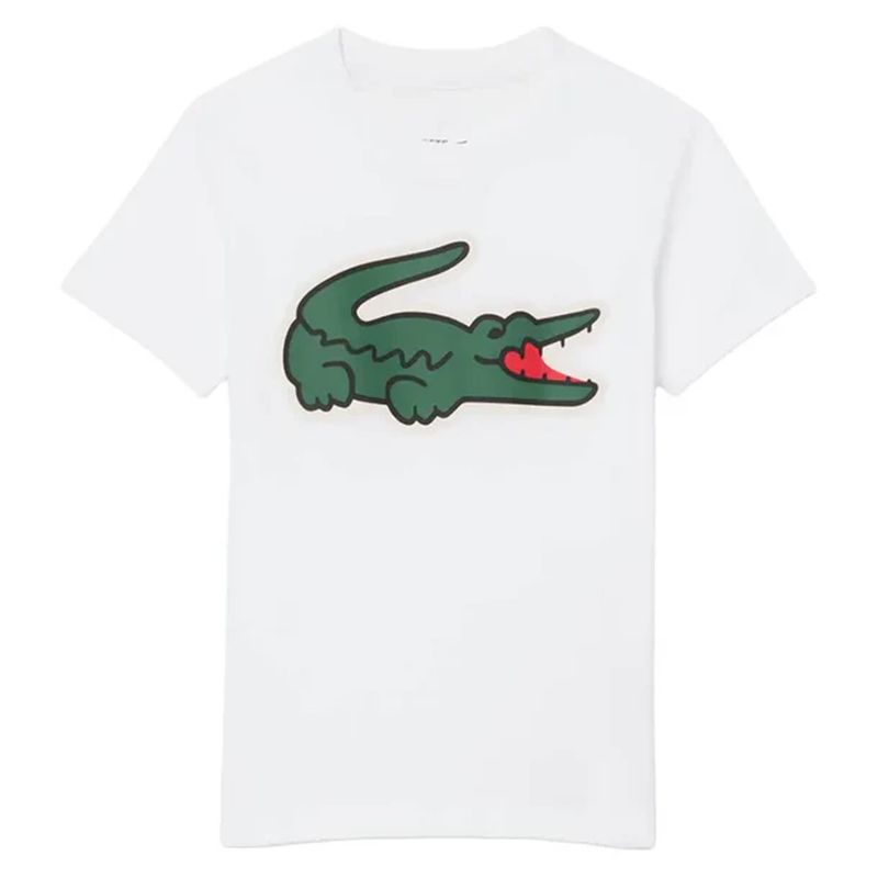 WHITE TSHIRT SHORT SLEEVE GREEN ALIGATOR PRINT / 947234-WLB
