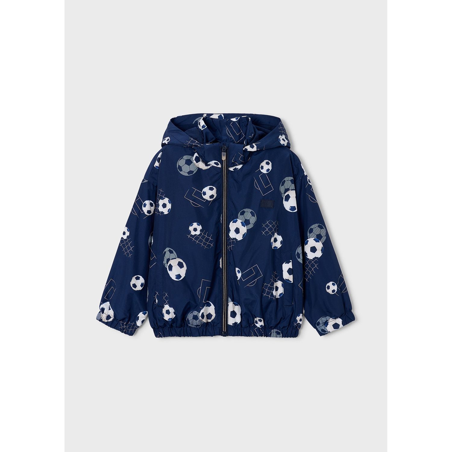 NAVY HOODED WINDBREAKER SOCCER BALL PRINT / 3446-057
