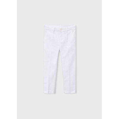 WHITE LINEN PANT CHINO TAILORING / 3574-066