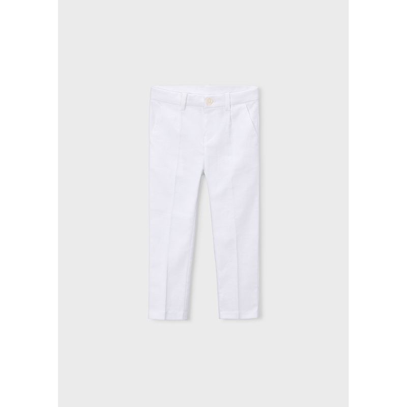 WHITE LINEN PANT CHINO TAILORING / 3574-066