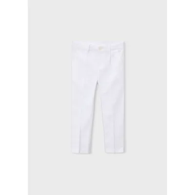 WHITE LINEN PANT CHINO TAILORING / 3574-066