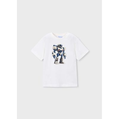 CREAM TSHIRT SHORT SLEEVE TRANSFORMER PRINT / 3066-044