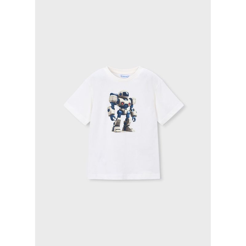 CREAM TSHIRT SHORT SLEEVE TRANSFORMER PRINT / 3066-044