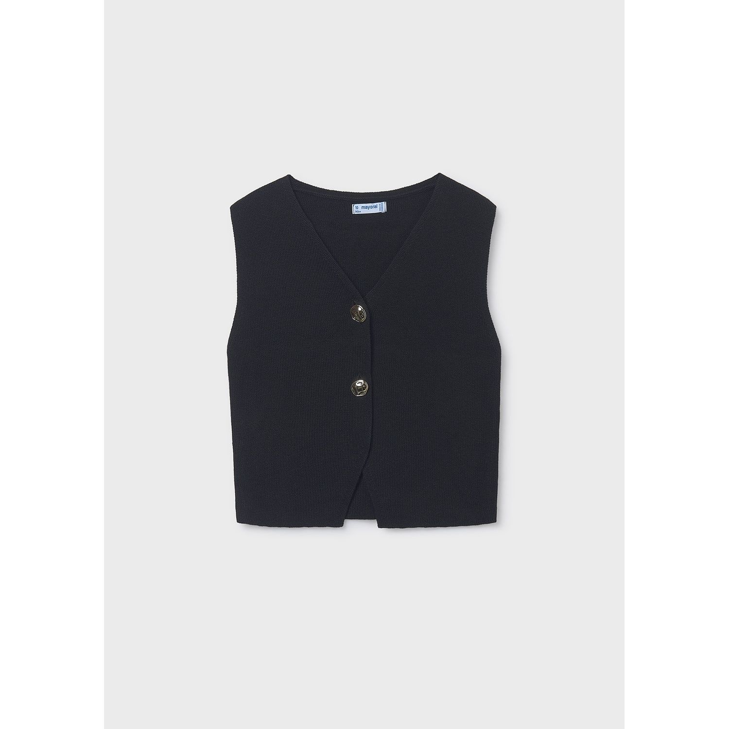 BLACK KNIT CARDIGAN GOLD BUTTONS / 6020-031