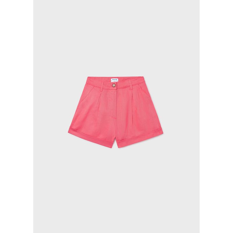 CORAL LINEN LOOK SHORTS CUFF / 6201-070