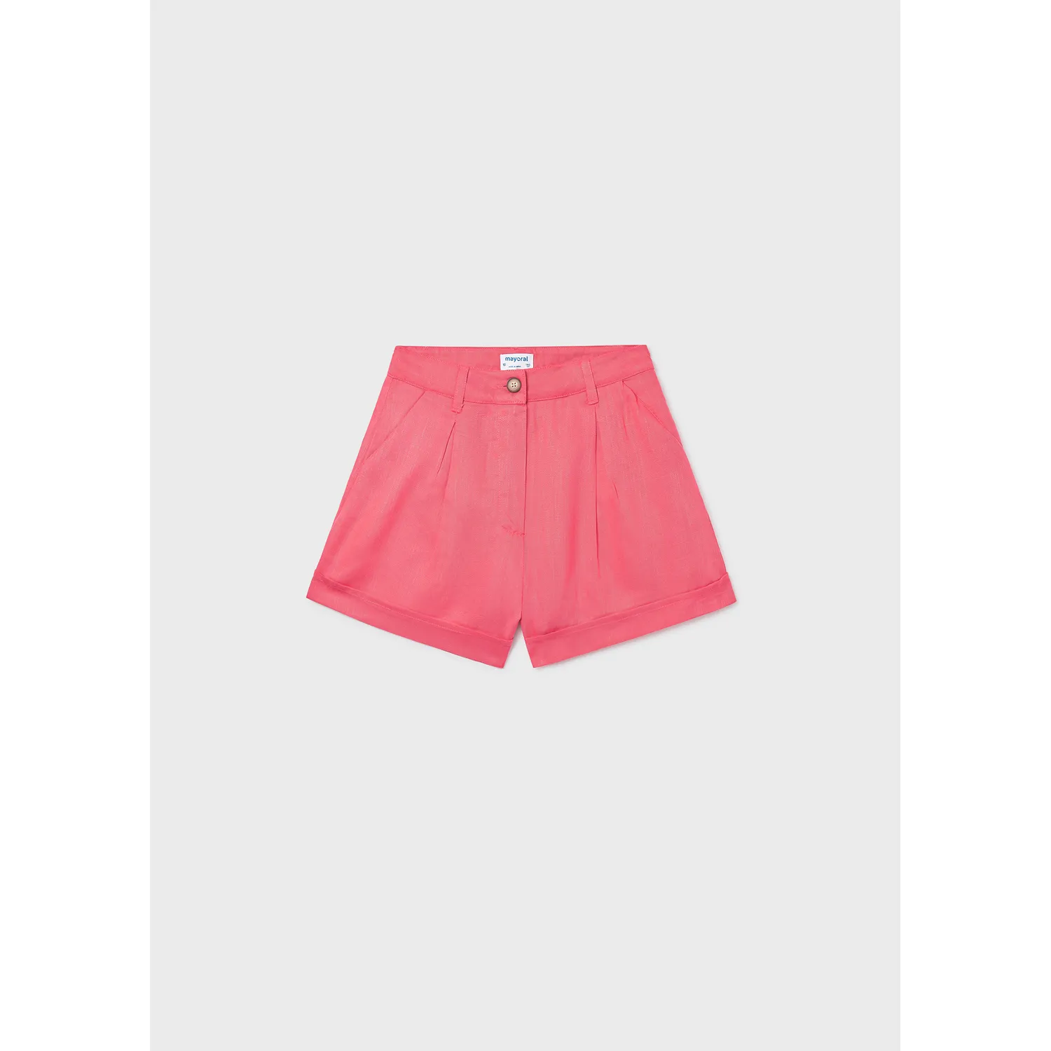 CORAL LINEN LOOK SHORTS CUFF / 6201-070