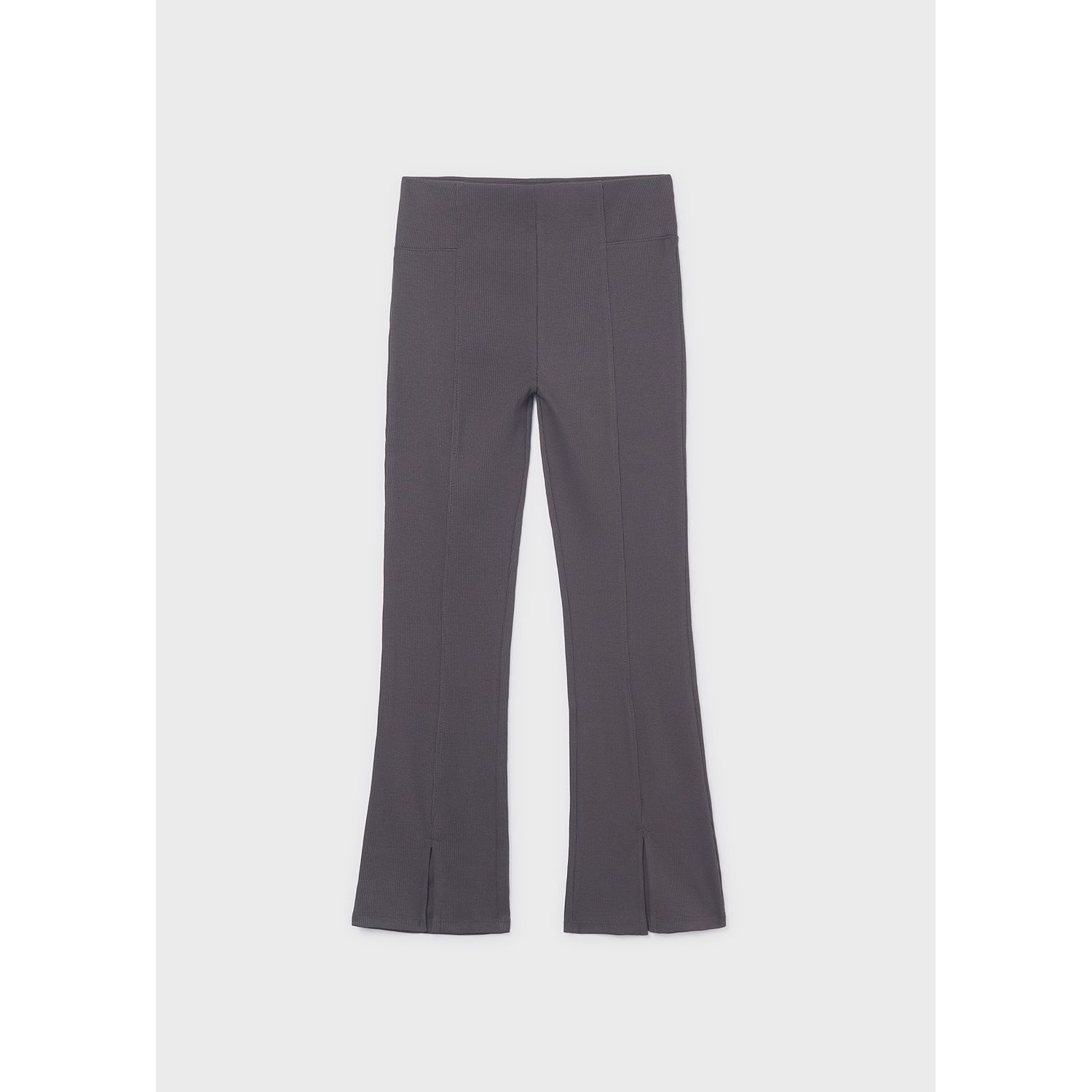 CHARCOAL RIBBED FLARE LEGGING / 6773-010