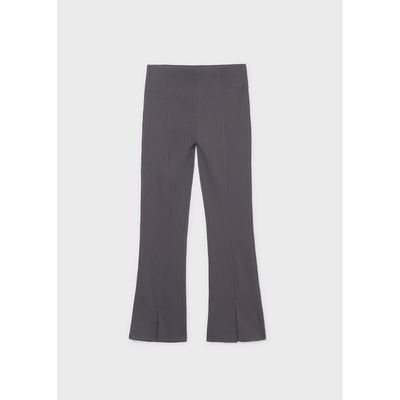 CHARCOAL RIBBED FLARE LEGGING / 6773-010