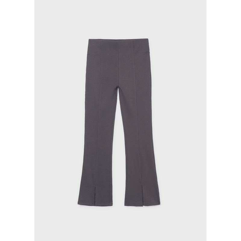 CHARCOAL RIBBED FLARE LEGGING / 6773-010