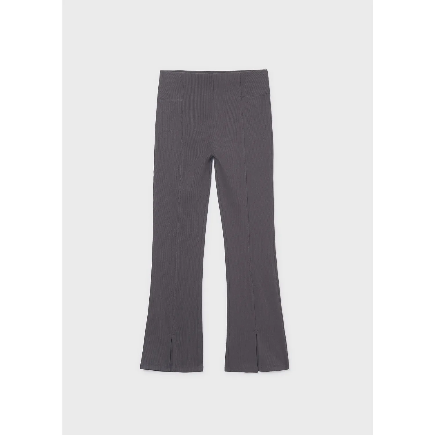 CHARCOAL RIBBED FLARE LEGGING / 6773-010