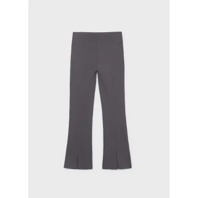 CHARCOAL RIBBED FLARE LEGGING / 6773-010
