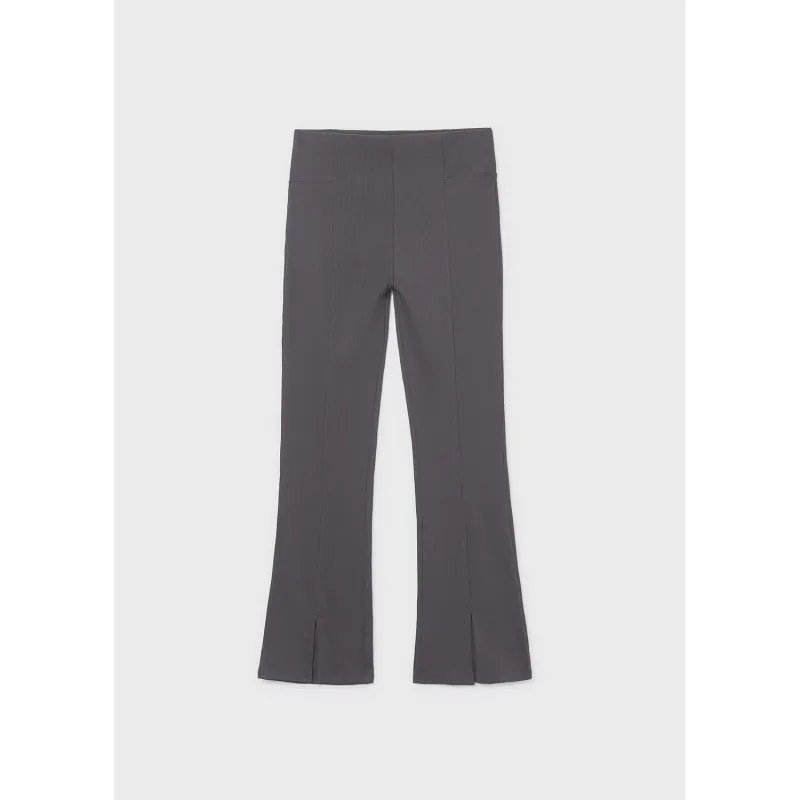 CHARCOAL RIBBED FLARE LEGGING / 6773-010