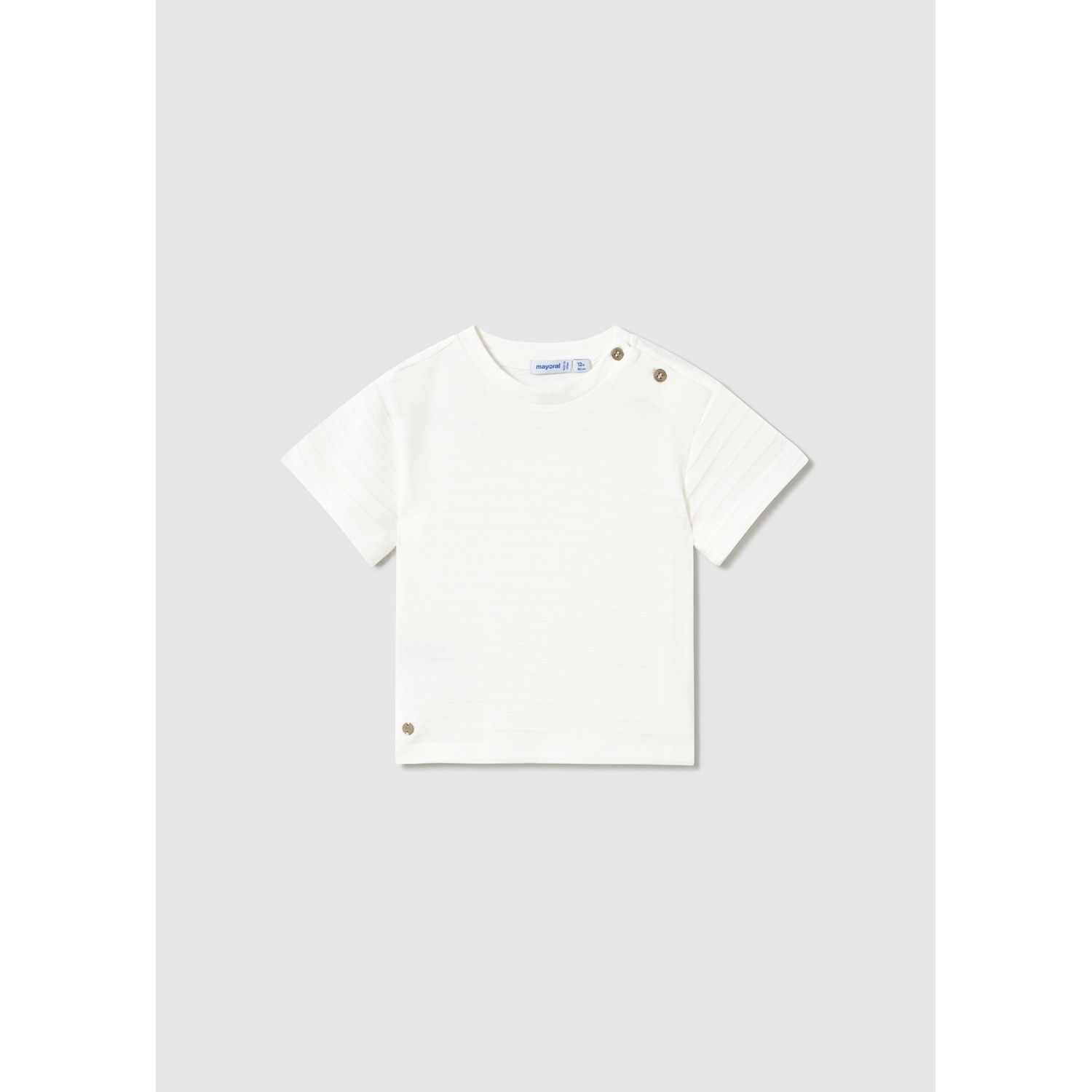 CREAM TSHIRT SHORT SLEEVE RIBBED EFFECT / 1003-081