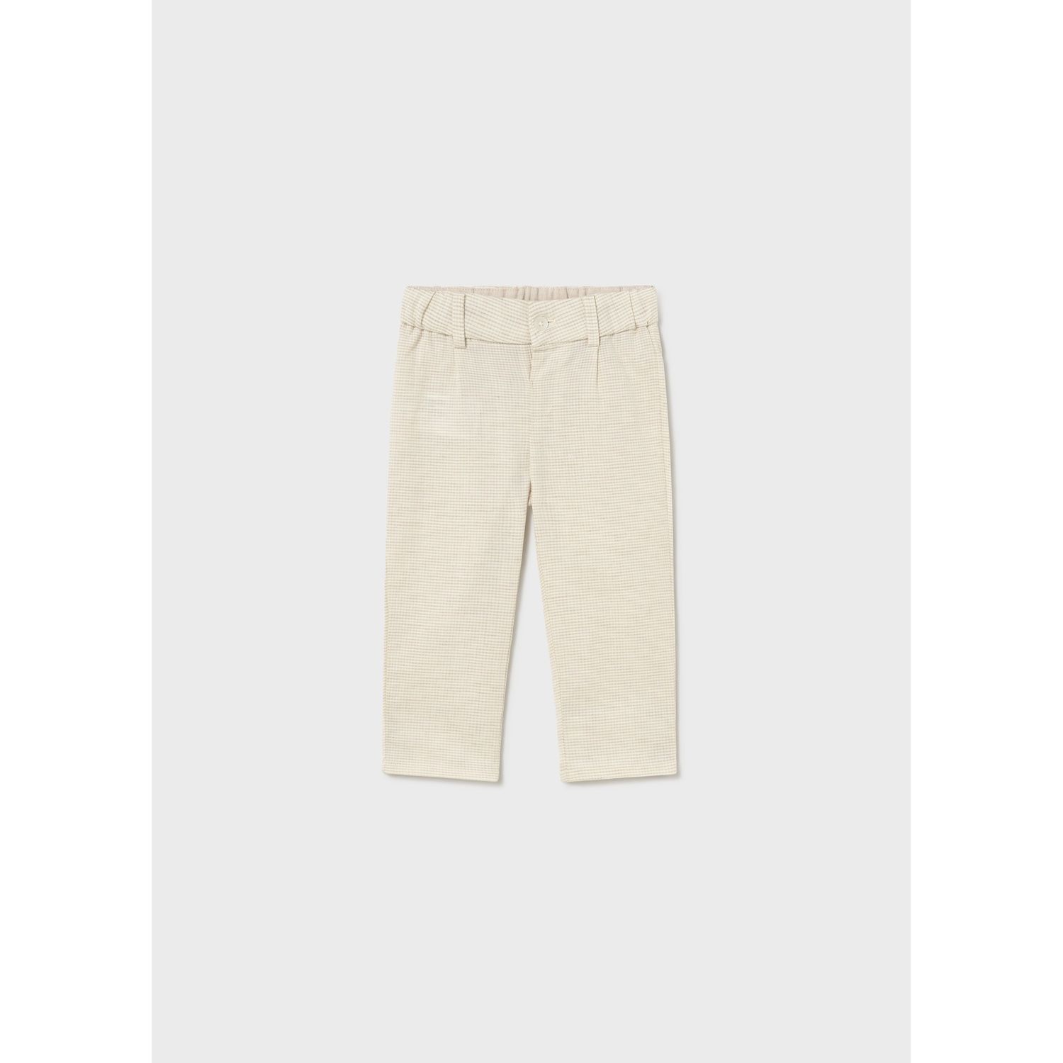 TAUPE CHECK LINEN PANT CHINO TAILORING / 1517-051