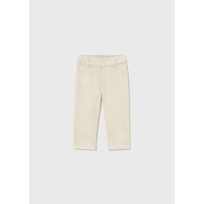 TAUPE CHECK LINEN PANT CHINO TAILORING / 1517-051