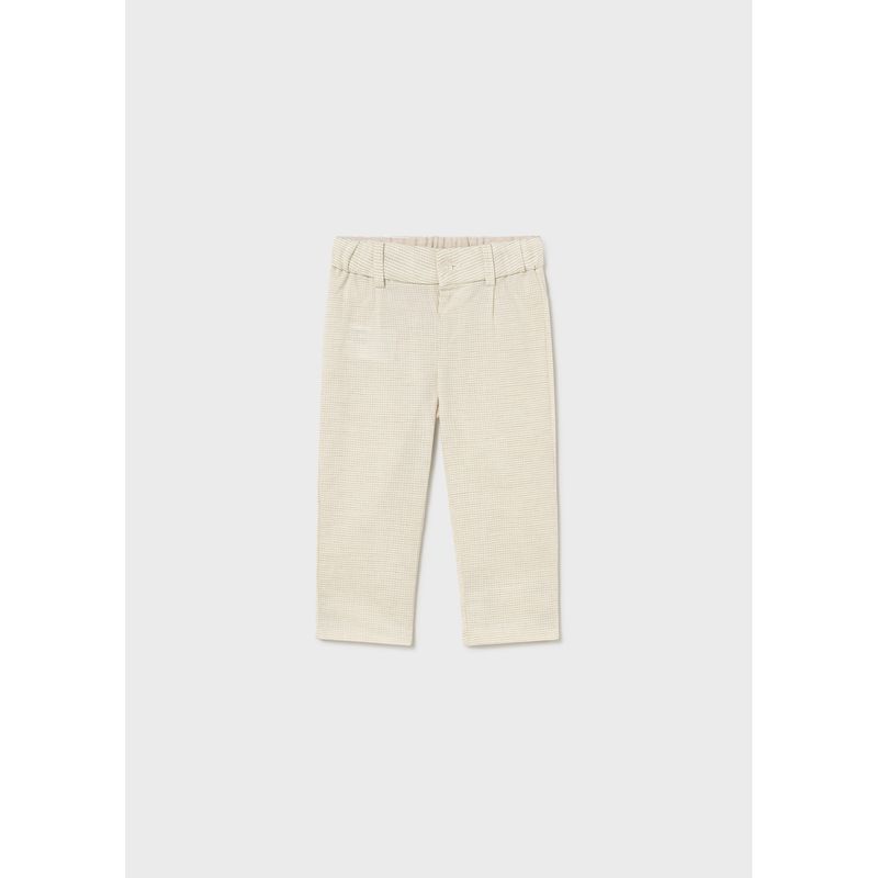TAUPE CHECK LINEN PANT CHINO TAILORING / 1517-051