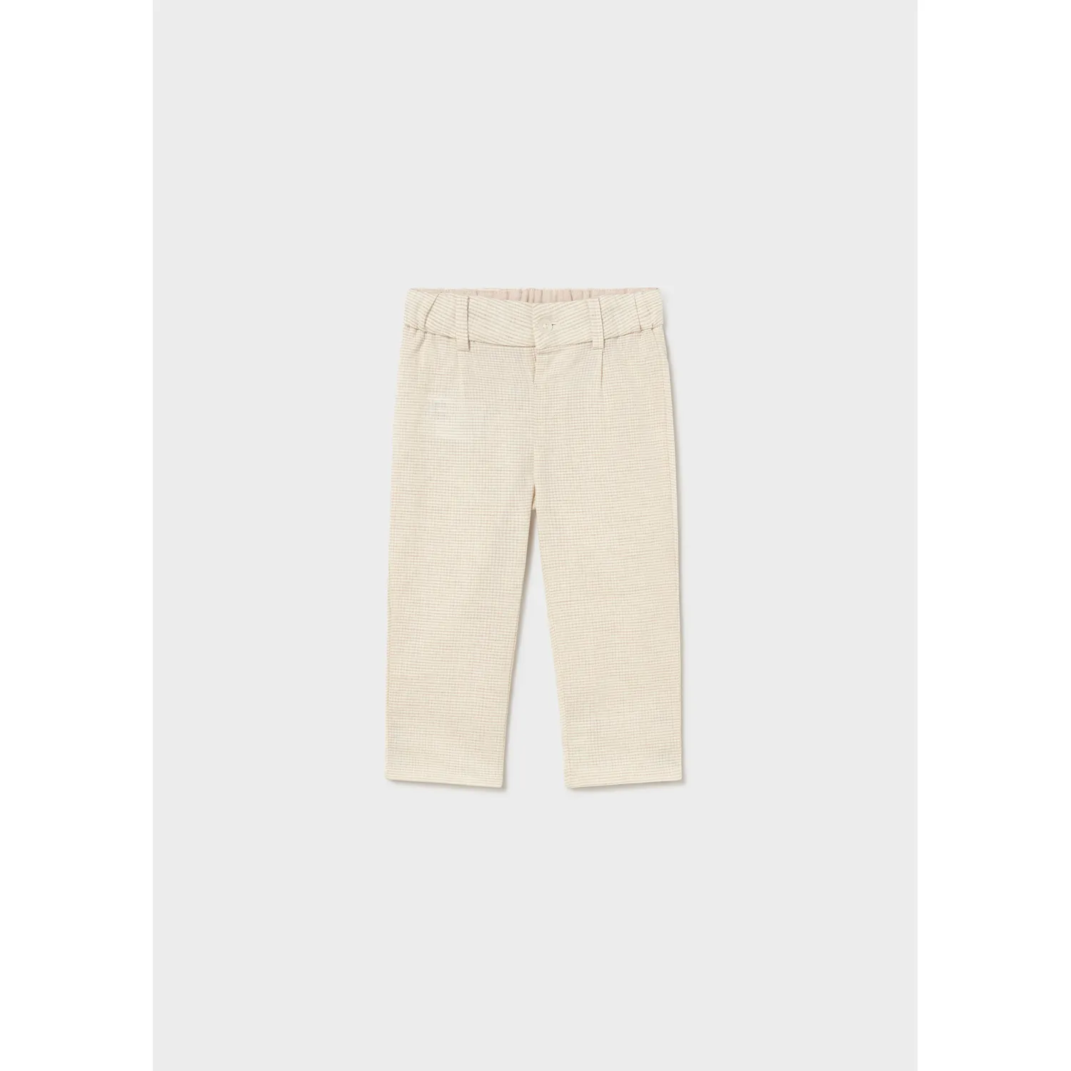 TAUPE CHECK LINEN PANT CHINO TAILORING / 1517-051