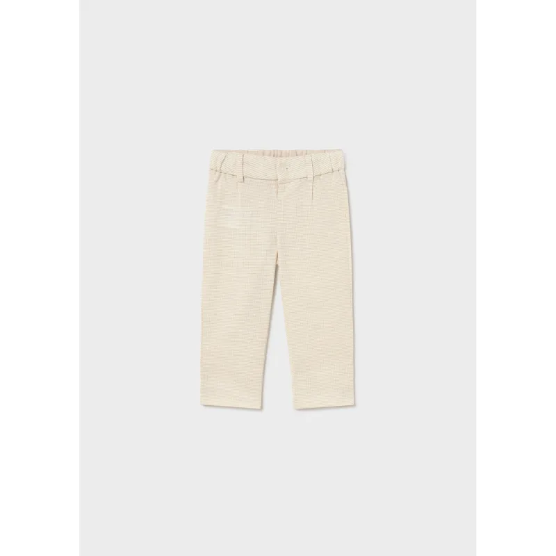 TAUPE CHECK LINEN PANT CHINO TAILORING / 1517-051