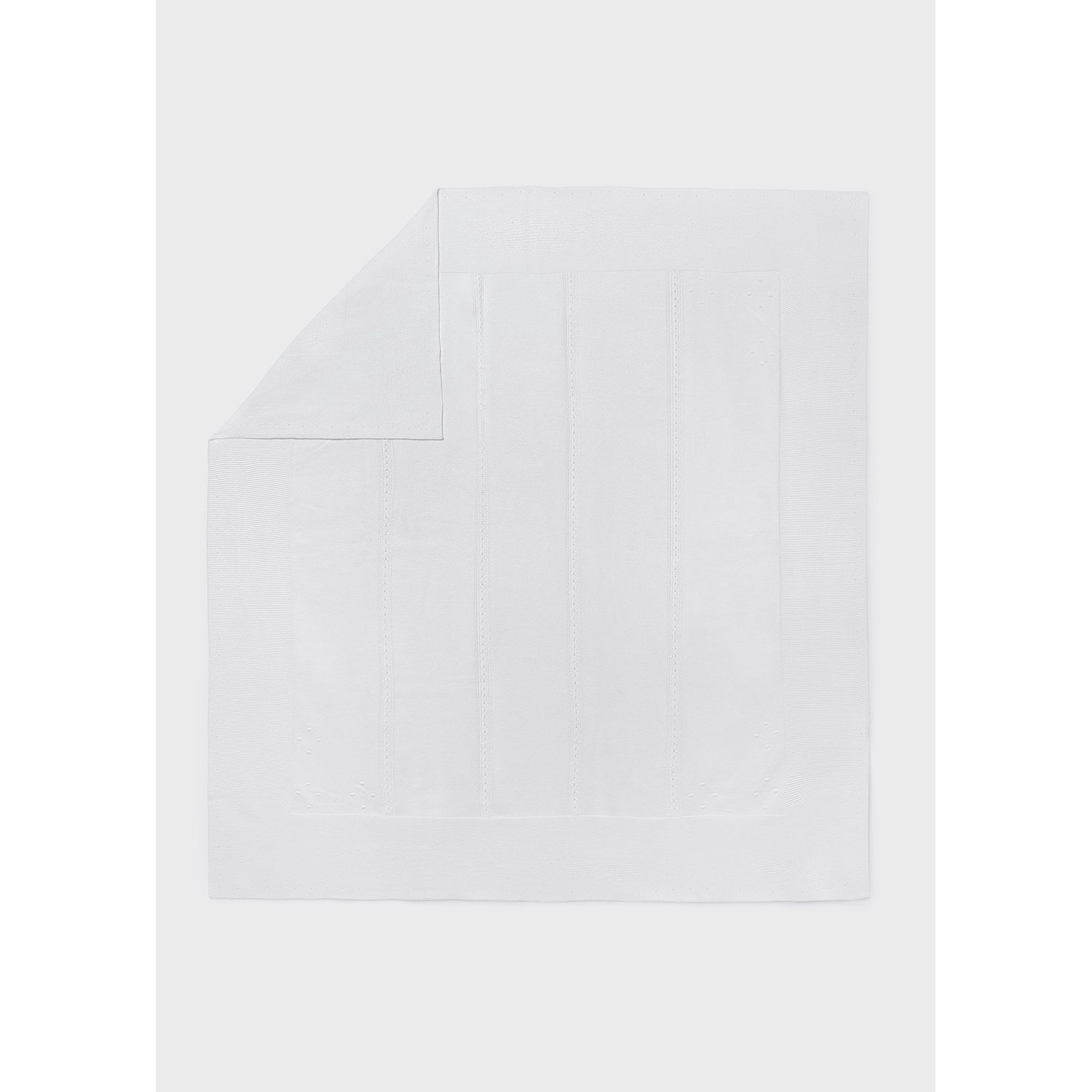 WHITE KNIT BLANKET / 9019-088